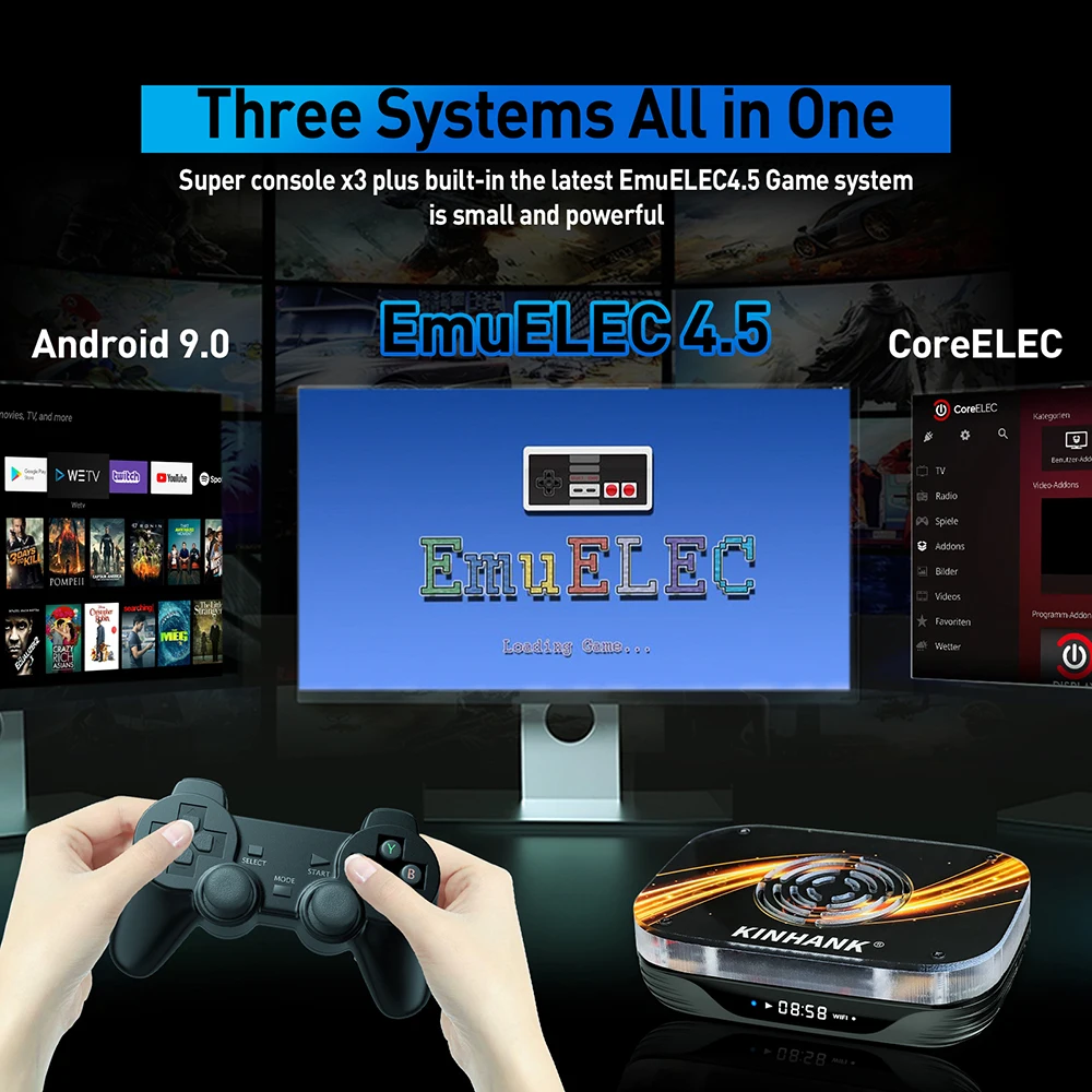 Super console x3 plus. Ретро игровая консоль для PSP/ps1/n64/Sega Saturn/DC emuelec4.6 и android11. Super Console x.