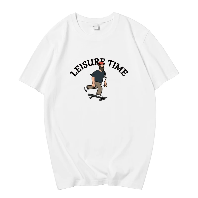 

American Vintage High Street Oversize Skateboard Printed T-shirt Men's Short Sleeve Comfortable Round Neck T-Shirt Half Sleeve
