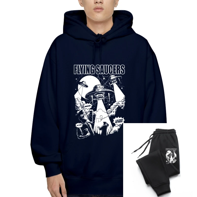 Летающая тарелка пуловер неидентифицированный летающий объект НЛО атака комикс стиль