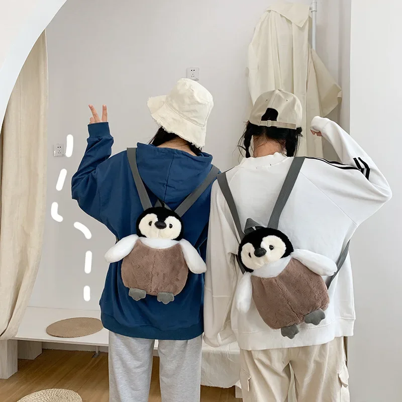 

Плюшевый Рюкзак с милым пингвином, 30 см, мультяшный милый пингвин, плюшевая игрушка, мягкая набивная сумка через плечо с животными для детей, девочек, подарки на день рождения
