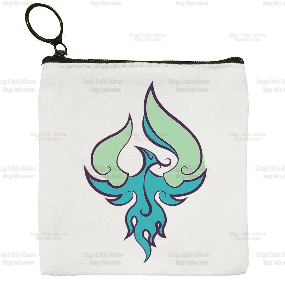 Xiao Anime Game Bag Pure White Bag Handmade Cloth Bag Genshin Impact Coin Purse Bag Handbag Cute Canvas Key Case Coin Purse
