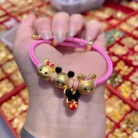 disney mickey minnie bracelet lady bead bracelet dly accessories mickey pendant with wire rope sweet atmospheric jewelry