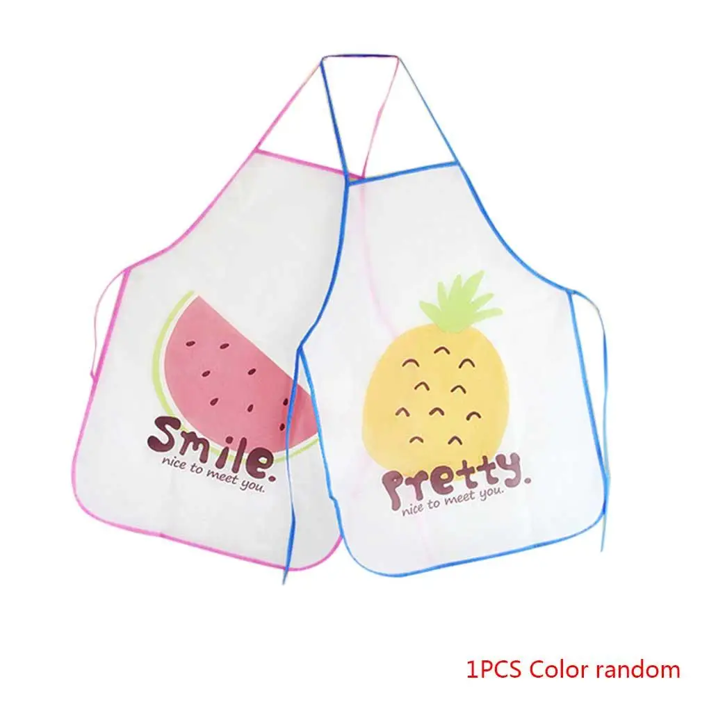 

New Lovely Adult Kitchen Apron Adjustable Restaurant Cooking Bib Cloth Cartoon Fruits Anti-fouling Oil Waterproof PVC Apron
