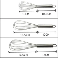 81012 inches stainless steel balloon wire whisk manual egg stirrer cream baking flour egg beater mini home kitchen gadgets