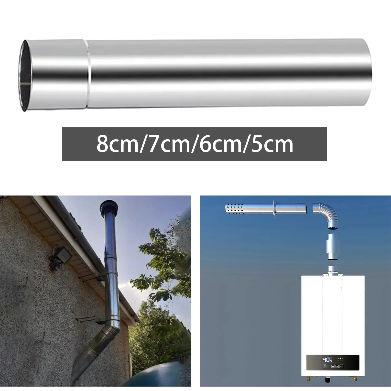 19 7-дюймовые трубы фитинги для дымохода удлинительная трубка из нержавеющей