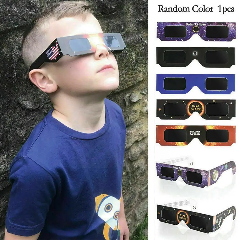 

1pcs Paper Solar Eclipse Glasses Random Color Total Glasses Eclipse Outdoor Games Outdoor Observation Solar T8n6