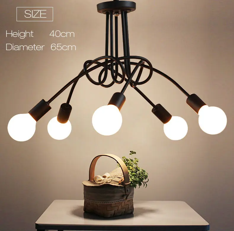 Американская Ретро Потолочная люстра из кованого железа - Цена: 2353.89