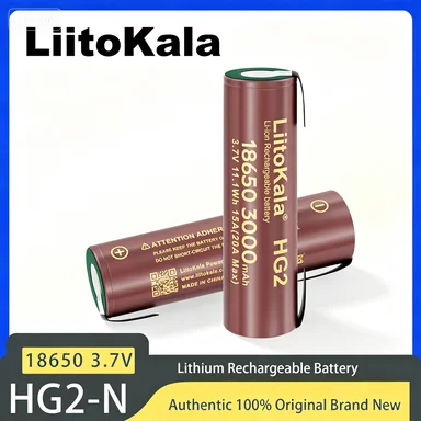 Фото Аккумулятор Liitokala HG2 HG2-N 18650 3000 мАч, 3.6В, разряд 20А, специально для HG2 Power, перезаряжаемый. №4