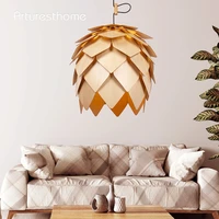 arturesthome modern wood ceiling pendant lamps pinecone pendant lights chandelier hanging wood lamps dinning room restaurant