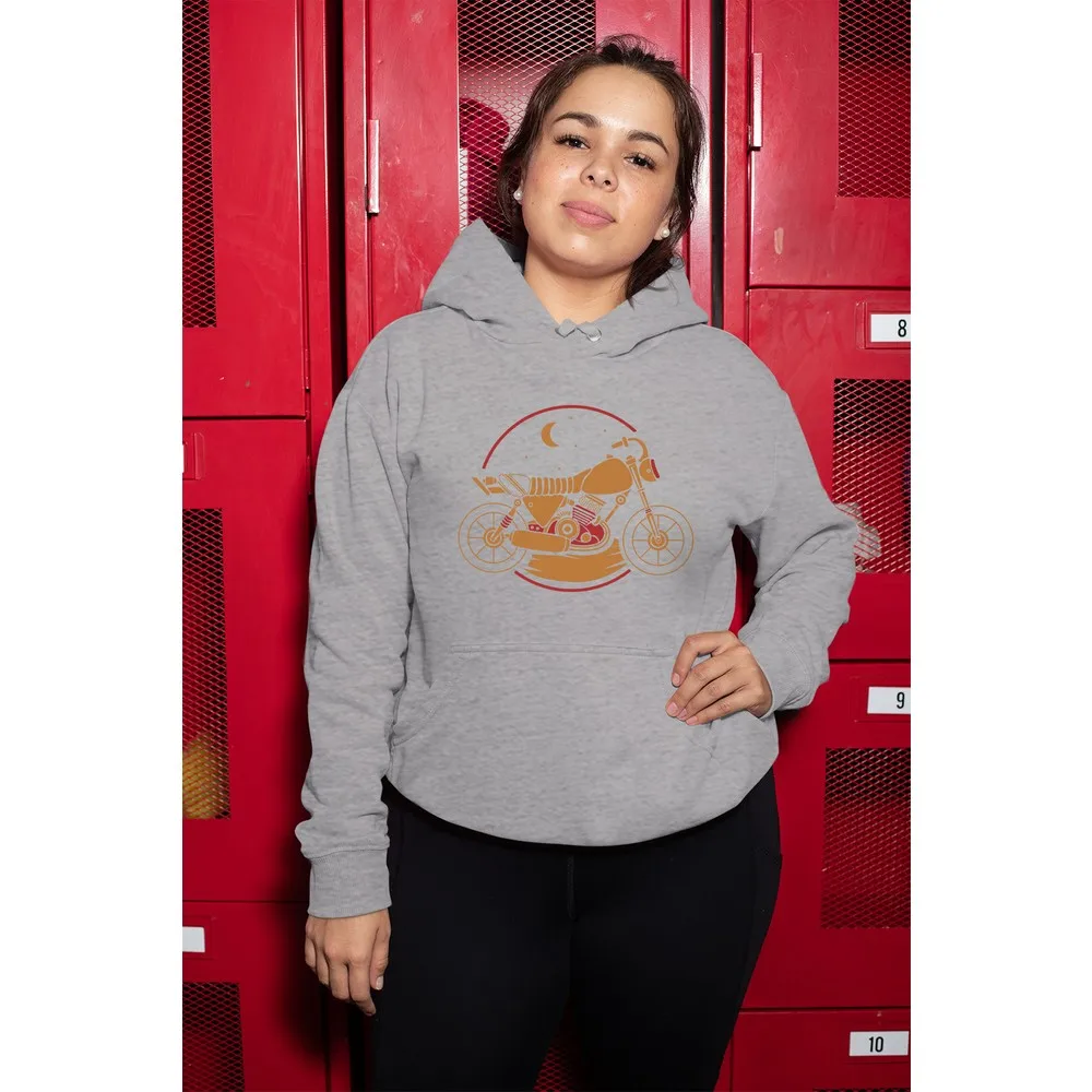 

Ночная мотоциклетная серая Женская толстовка Dorlie с капюшоном