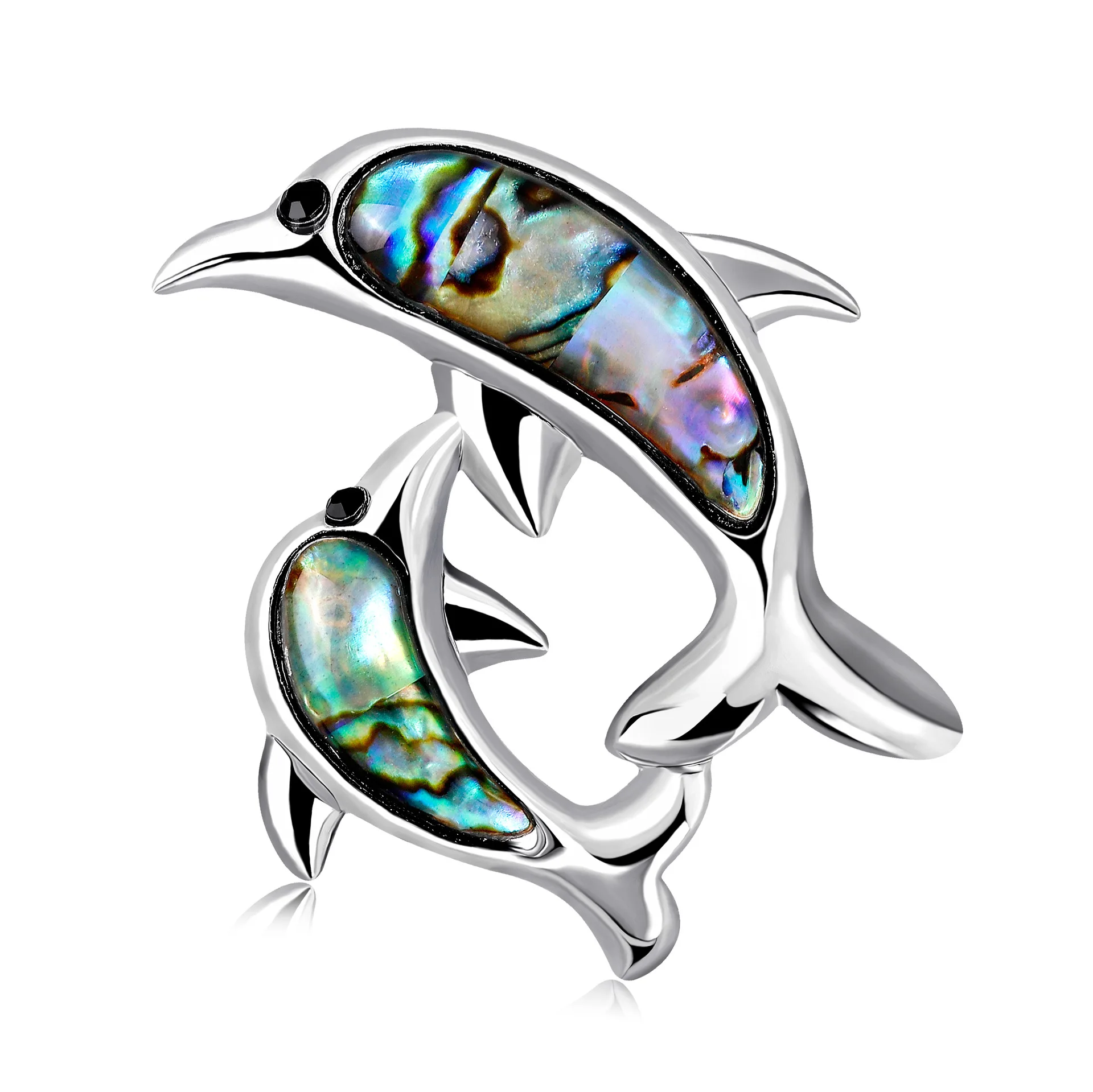 

European American Fashion Natural Abalone Shell Dolphin Anima Brooches брошь женская Weddings Party Casual Brooch Pins Gifts