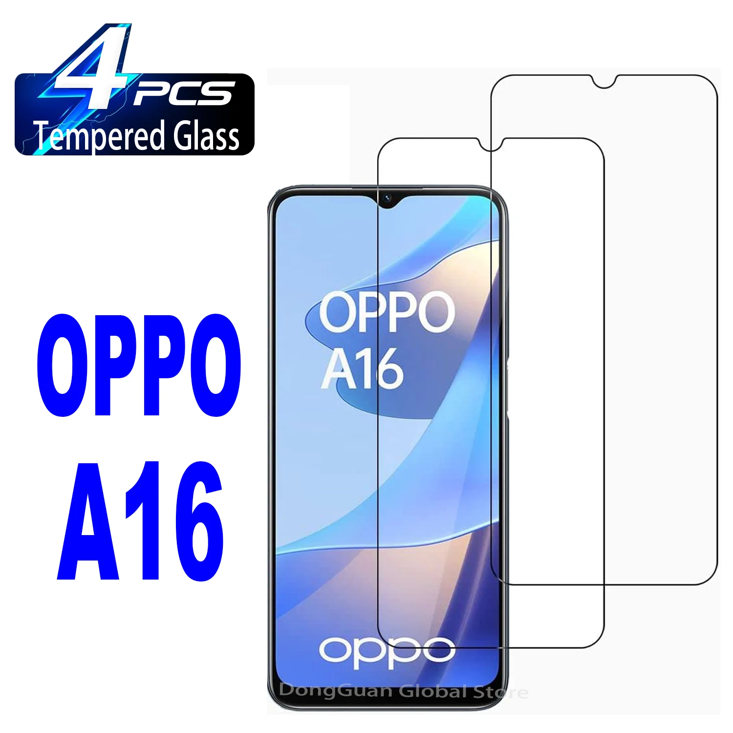 

4Pcs Tempered Glass For OPPO A16 A16K A16e A16s A17 A15 A54s A11X Screen Protector Glass Film