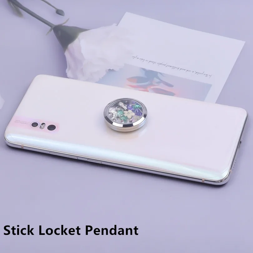 1Pc 25/30mm Round Glass Floating Memory Relicario Picture Stick Locket Pendant Fit Diy Mobile Phone Decoration Jewelry Wholesale - купить по