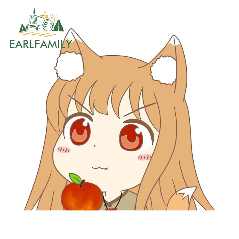 

EARLFAMILY 13 см x 12,4 см для Holo Спайс и волк автомобильные наклейки водостойкая Строительная мультяшная защита двери автомобиля