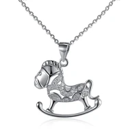 pte sterling silver pony necklace personality trend sterling silver necklace