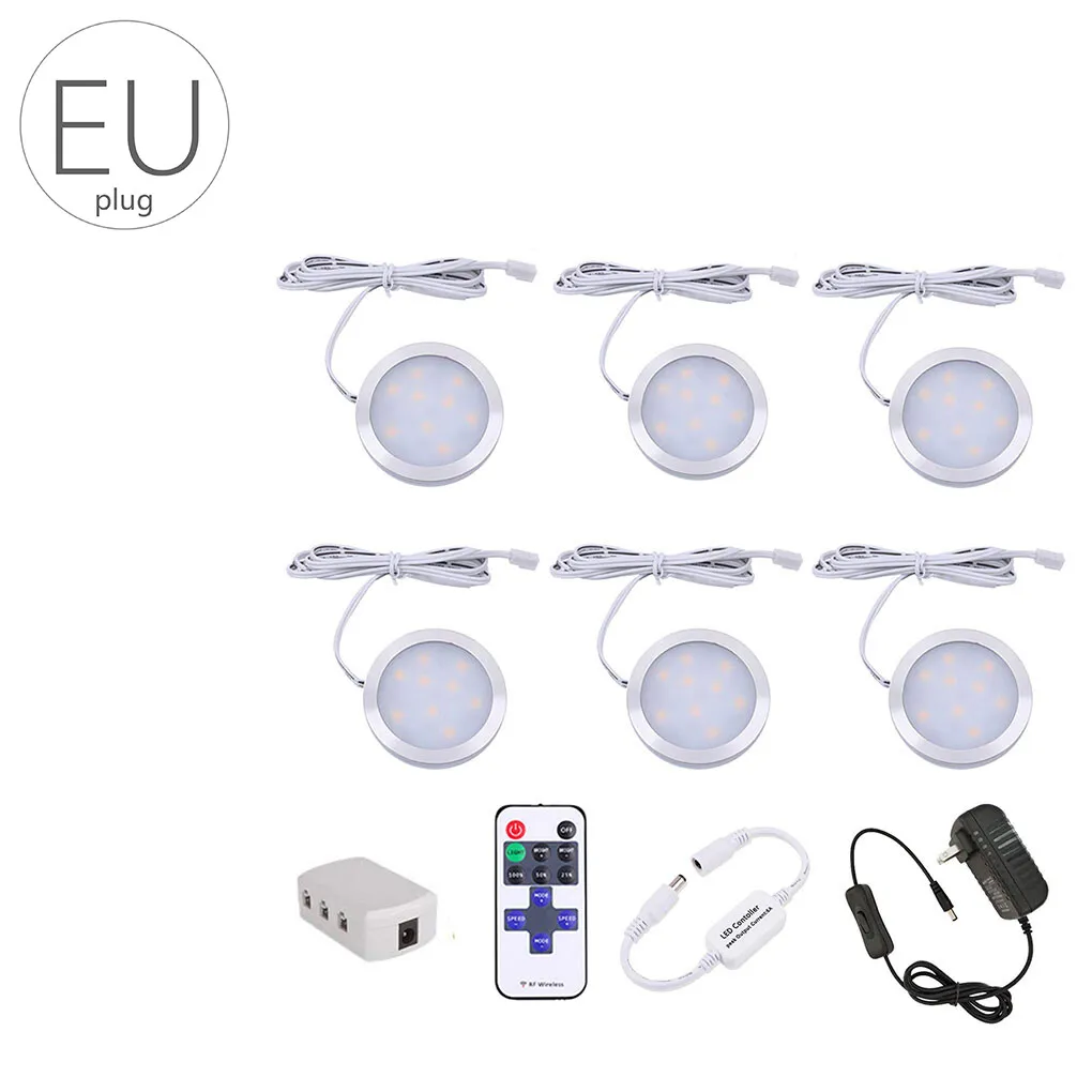 

6-in-1 Dimmable LED Lamp Under Cabinet Lighting Showcase Kitchen Lights Dimmer Adapter 300LM UK Plug