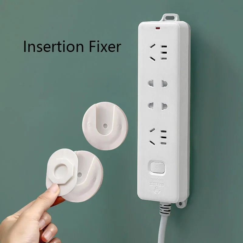 

5Pack Self Adhesive Power Strip Holder Wall Mounted Surge Protector Holder and Cable Holder Punch Free Sundry Storage Rack