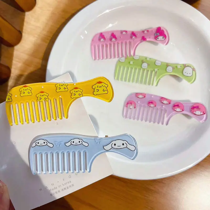 

Kawaii Sanrios Accessories Comb BB Clip Kitty Kuromi My Melody Cinnamoroll Cute Girl Heart Bangs Clip Hairpin Gift for Girls