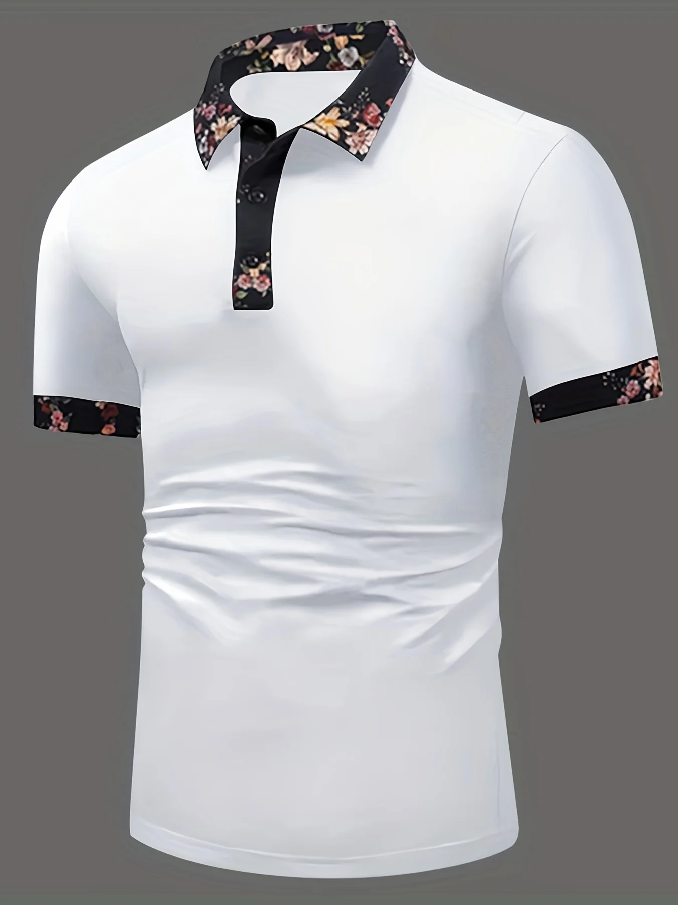 

Новинка лета 2023, мужская повседневная рубашка-поло с коротким рукавом, модная офисная рубашка-поло с цветочным принтом, мужская одежда