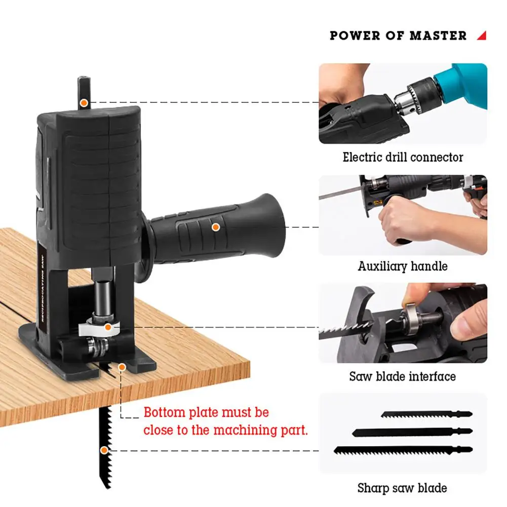 

New Electric Drill Modified To Electric Saws Reciprocating Saw Adapter Accessories with Saws Wood Cutting Sawblade Power Tools