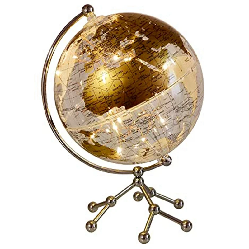 

8Inch World Globe,Illuminated World Globe With Metal Stand,Educational Interactive Globe, LED Globe Lamp