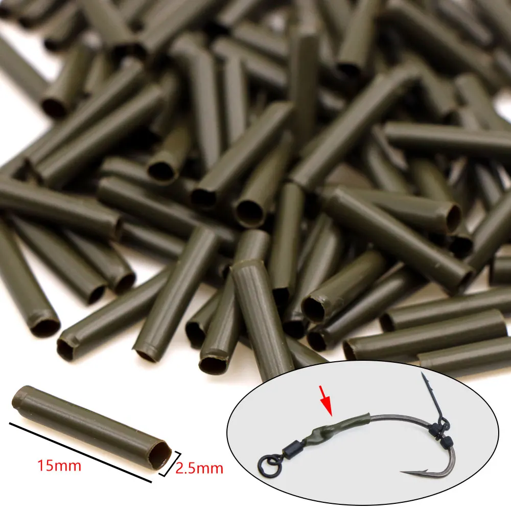 

100pcs Carp Fishing Hook Aligner Ronnie Spinner Rig Swivels Accessories Carp Coarse Heat Shrink Tube Sleeve For Fishing Tackle