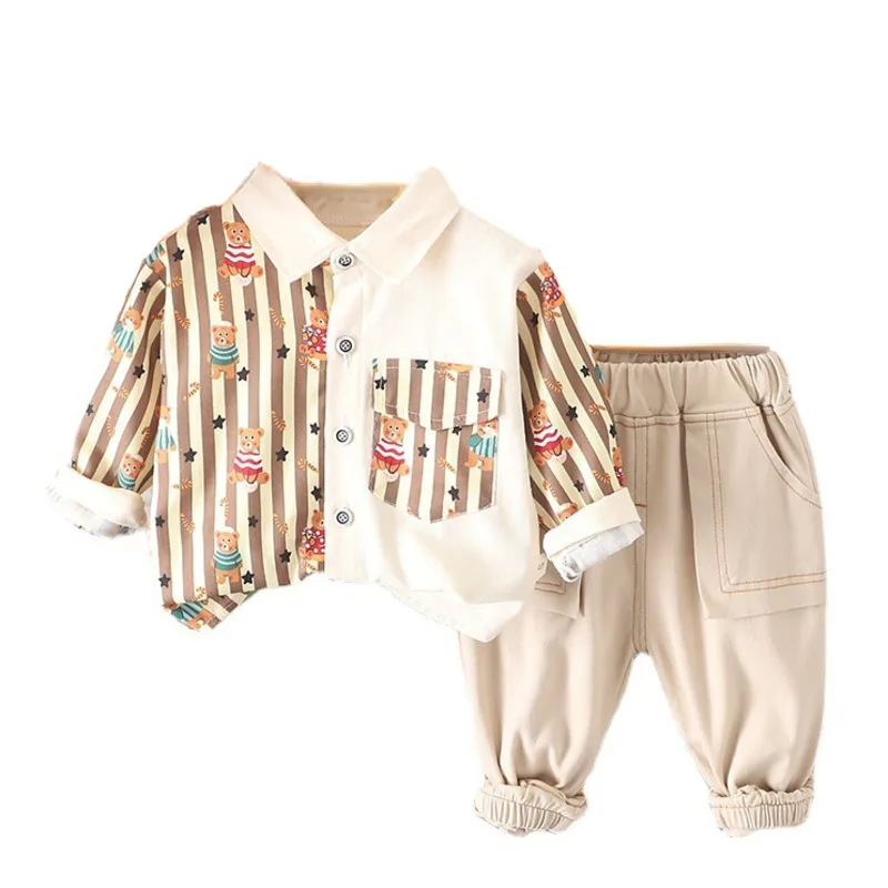 

New Spring Autumn Baby Clothes Children Girls Boys Shirt Pants 2Pcs/Sets Toddler Casual Costume Infant Outfits Kids Sportswear