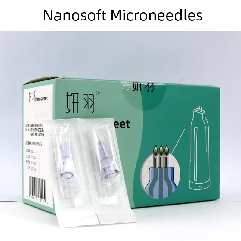 1Box-Nanosoft Microneedles 34G 1.2mm/1.5mm Fillmed Hand Three Needles for Anti Aging Around Eyes With Neck Lines Skin Care Tool