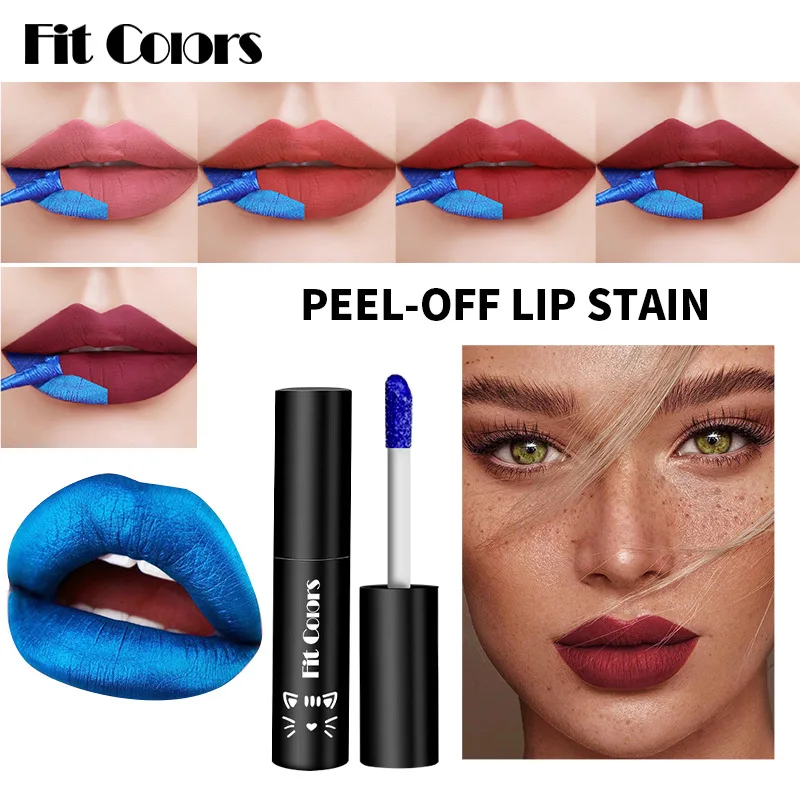 

Tear-Off Lip Glaze Matte Waterproof Velvet Nude Lipstick Sexy Red Brown Pigments Makeup Long Lasting Profissional