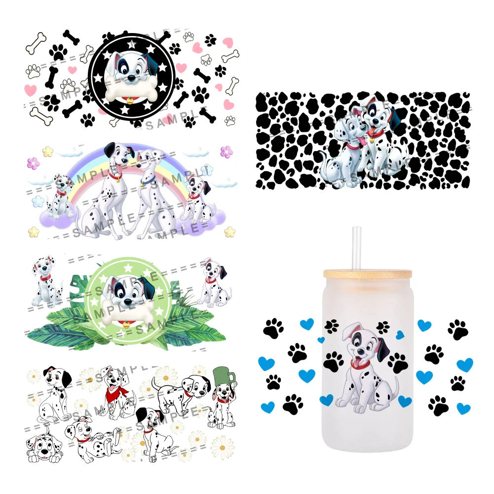 Disney 101 далматинцы 16 унций UV DTF обертки для чашек переводная наклейка стекла Libbey Can
