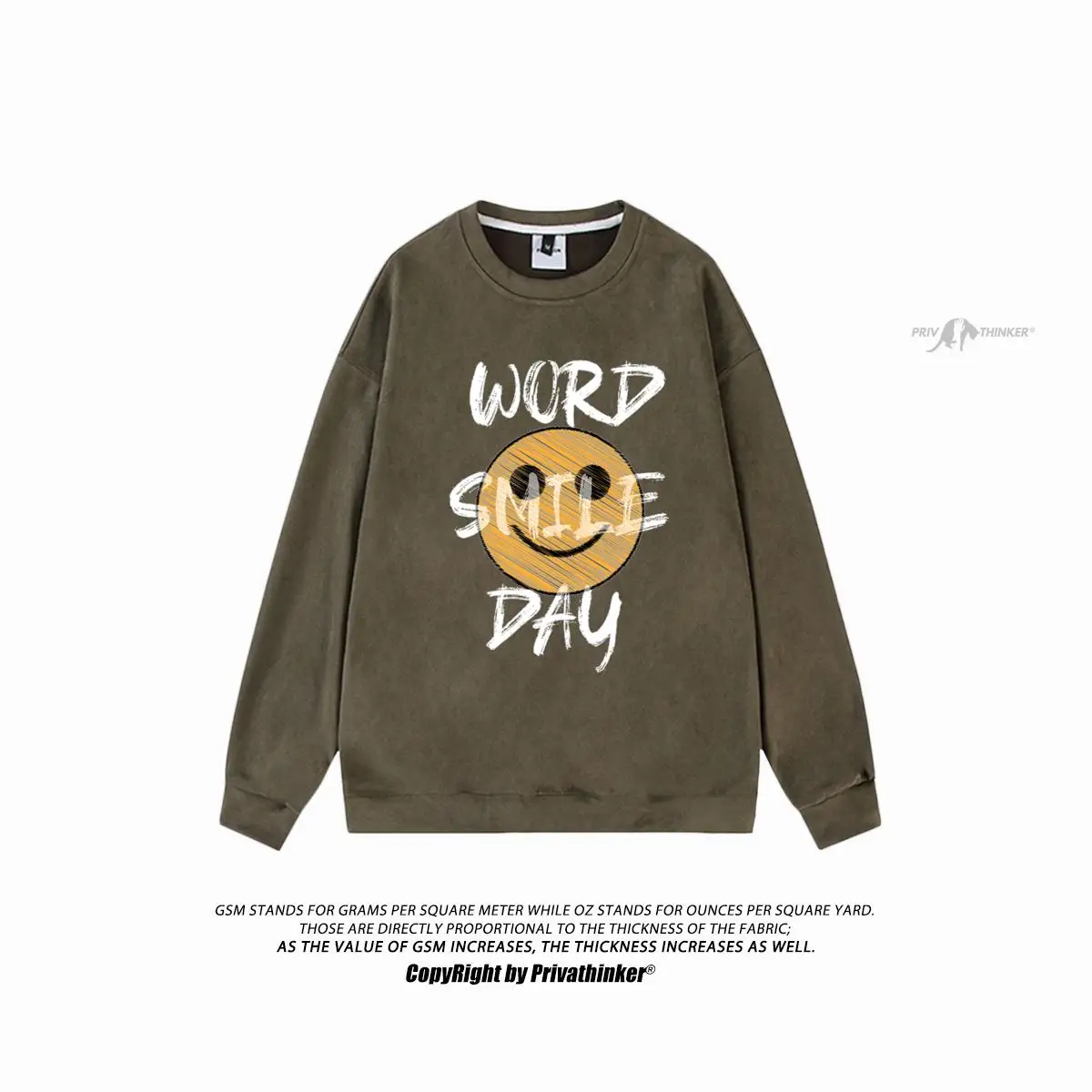 

New Design WORD SMILE DAY Graphic Pullovers Women Casual Tops Suede Sweatshirts Streetwear Unisex Oversized Hoodies Tops