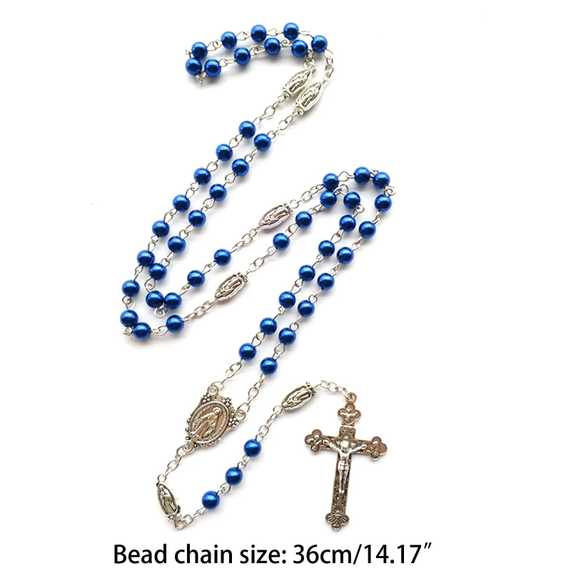 Ожерелье из четок с распятием и медалью Иисуса католическая цепочка четками