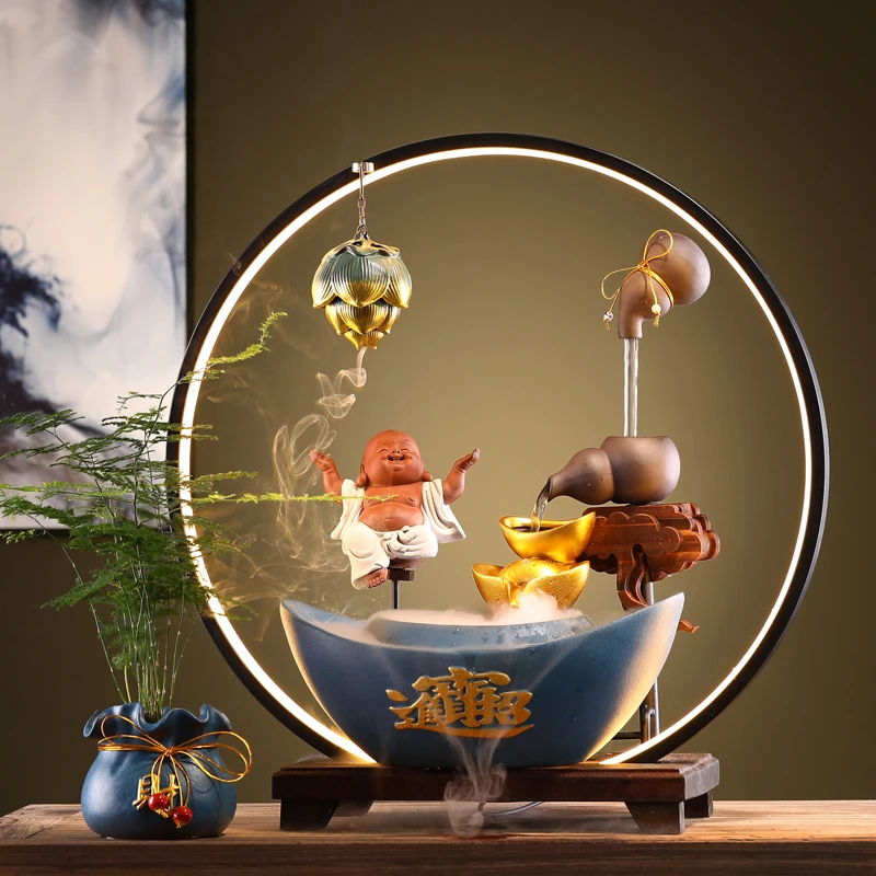 

Electric Aroma Incense Burner Antique Buddha Aesthetic Ceramic Incense Burner Fountain Home Office Encens Bruleur Humidifier