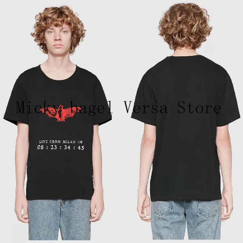 

2022 luxury high quality spring and summer new bat letter print round neck short sleeve fashion casual cotton pattern T-shirt