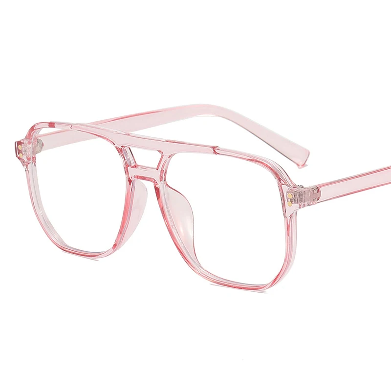 

Cross-border Anti-blue Eyeglasses Frame Male and Female Myopia Glasses Foreign Trade New Fashion Retro Large Frame Double Beam