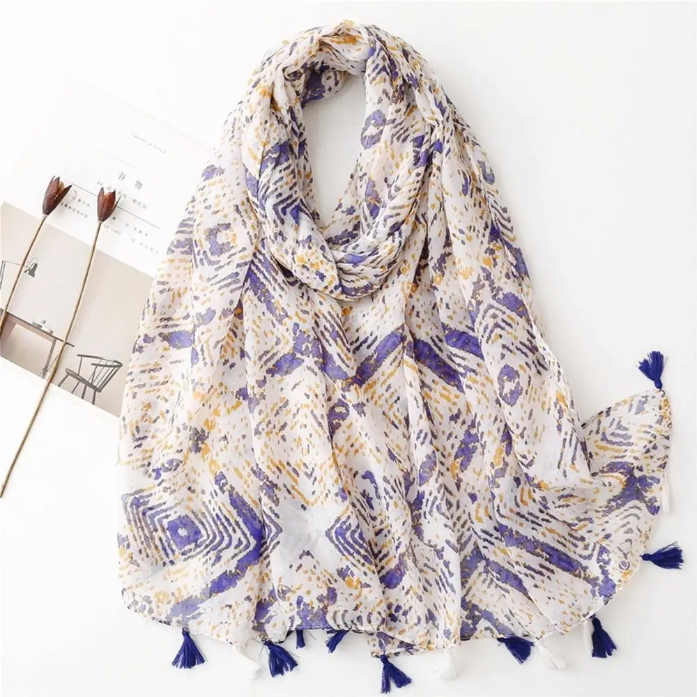 

Luxury Wrap Hijab Tassel Floral Thin Stole Shawls Pashmina Scarf