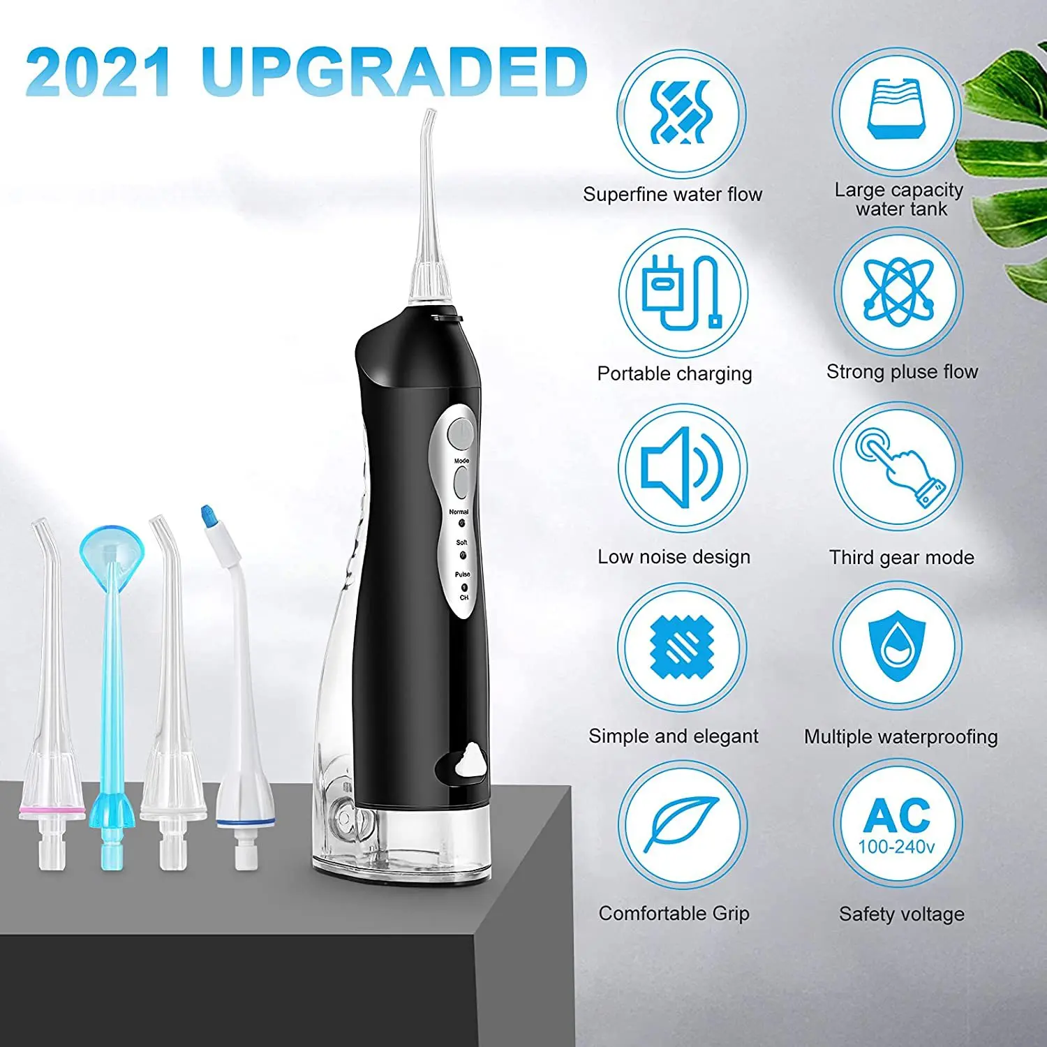 Portable Water Flosser Oral Dental Irrigator  USB Rechargeable 3 Modes IPX7 300ML Water for Cleaning Teeth Protection Teeth enlarge