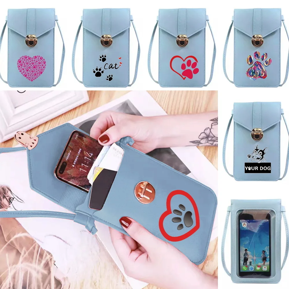 

Женская сумка для Iphone/huawei/samsung, кошелек для сотового телефона с сенсорным экраном, кошелек, сумки через плечо, дамская сумочка из искусственной кожи