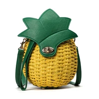 2022 women pineapple handbags straw weave designer female shoulder bags ladies fashion clutches tote women messenger bag