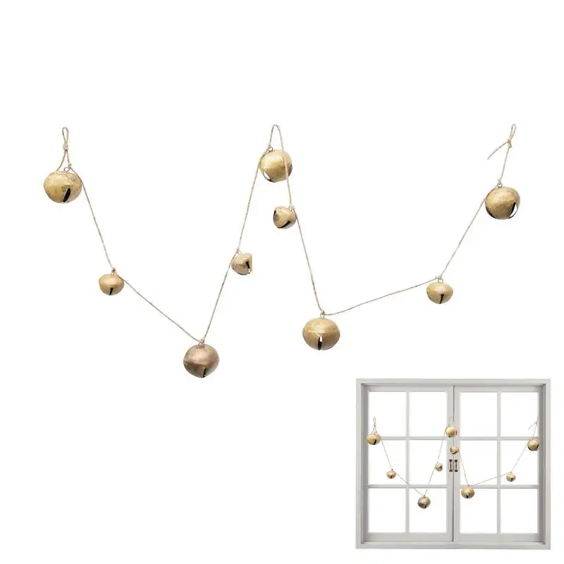 

Праздничная светодиодная Декоративная гирлянда из искусственных колокольчиков со шнурком, сезонные Декорации для рождественской елки, стены, окна, сада, лестницы