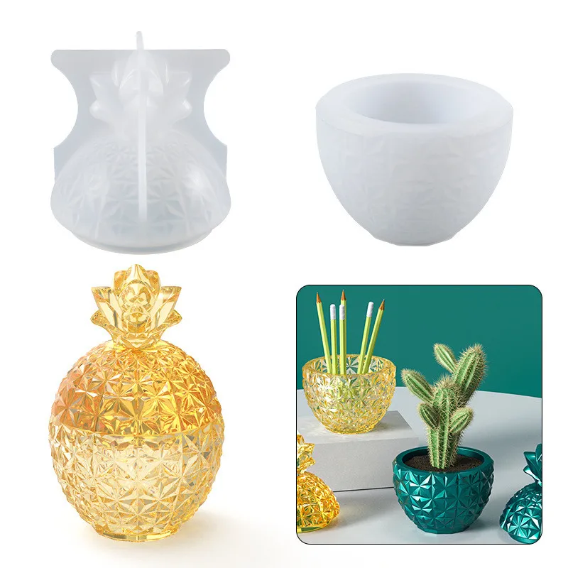 

Fruit Pineapple Diamond Pattern Storage Box Silicone Mold DIY Crystal Epoxy Resin Mold