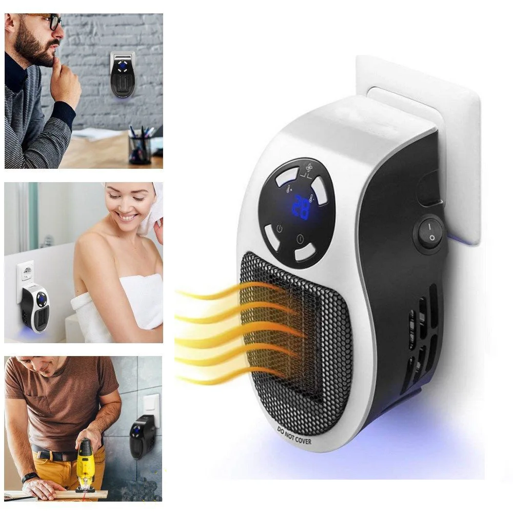 

Electric Heater Portable Fan Heater Plug in Wall With Remote control Room Heating Stove Mini Household Warmer Machine for Winter