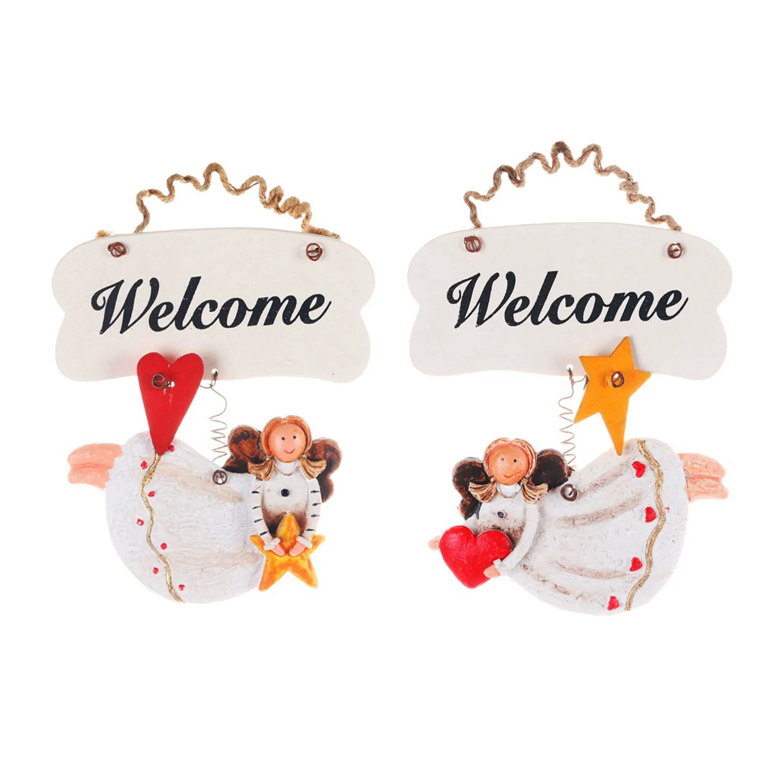 

Welcome Board Ornaments Resin Angel Welcome Sign Front Porch Welcome Sign For Door Garden Farmhouse Porch Home Holiday Decor 1Pc