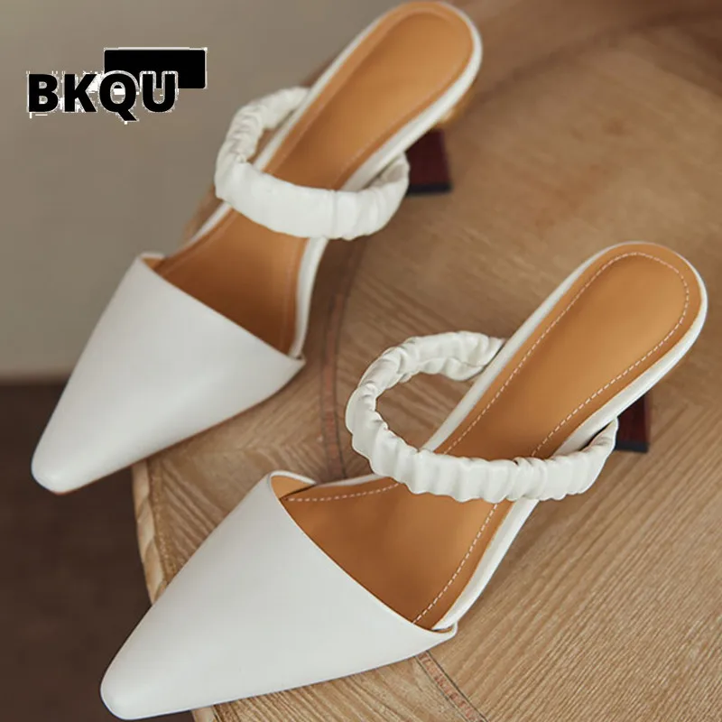 

New Women Shoes High Heels Sexy Slippers Woman 2022 Fashion Shoes Tip Design Pumps Summer Female Slipper Flip Flops Dress Party