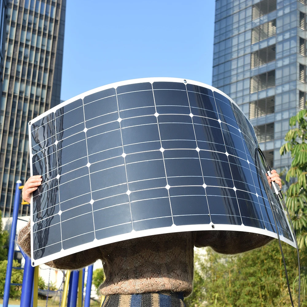 

12V Solar Panel 600W 450W 300W 150W Flexible Photovoltaic Panel System Balcony for Home Car Boat RV 12V 24V Battery Charger Kit