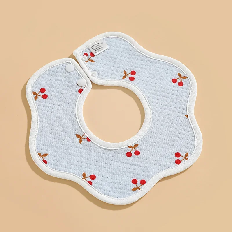Toalha De Saliva Do Bebê Recém-nascido Algodão Puro Impermeável Malha Petal Bib Double Snap Closure Soft E Absorvente 1 шт.