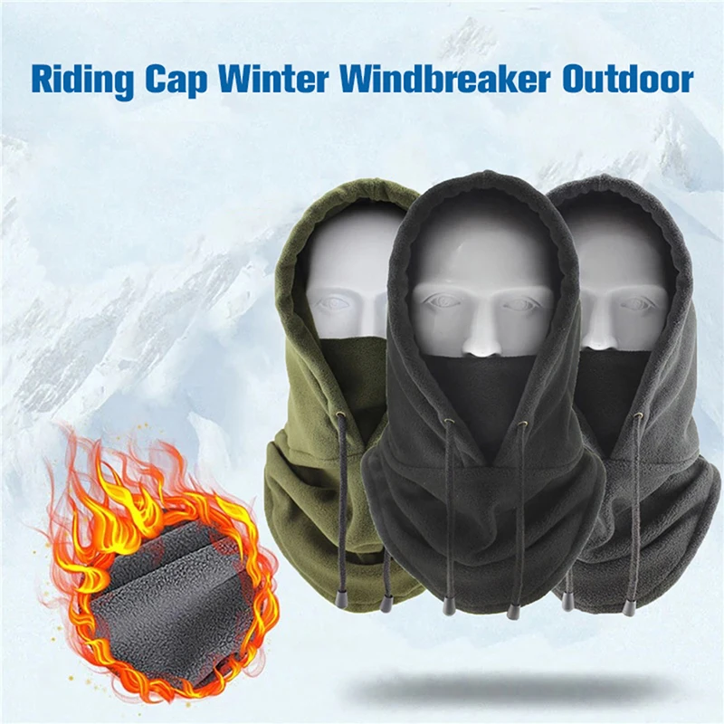 

Riding Cap Winter Windbreaker Outdoor Sports Scarf Cold Thickened Headgear Military Mask Fleece Warm Hat. Face Bandana Scarf