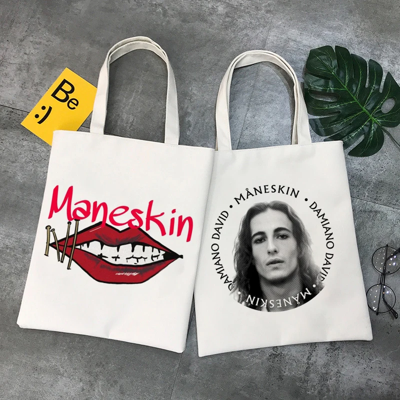 

Maneskin Art Printing Shopping Bag Tote Eco Bag Canvas Beach Bag Shopper Handbags Women's Shopper Bag Grace Shoulder Bag Female