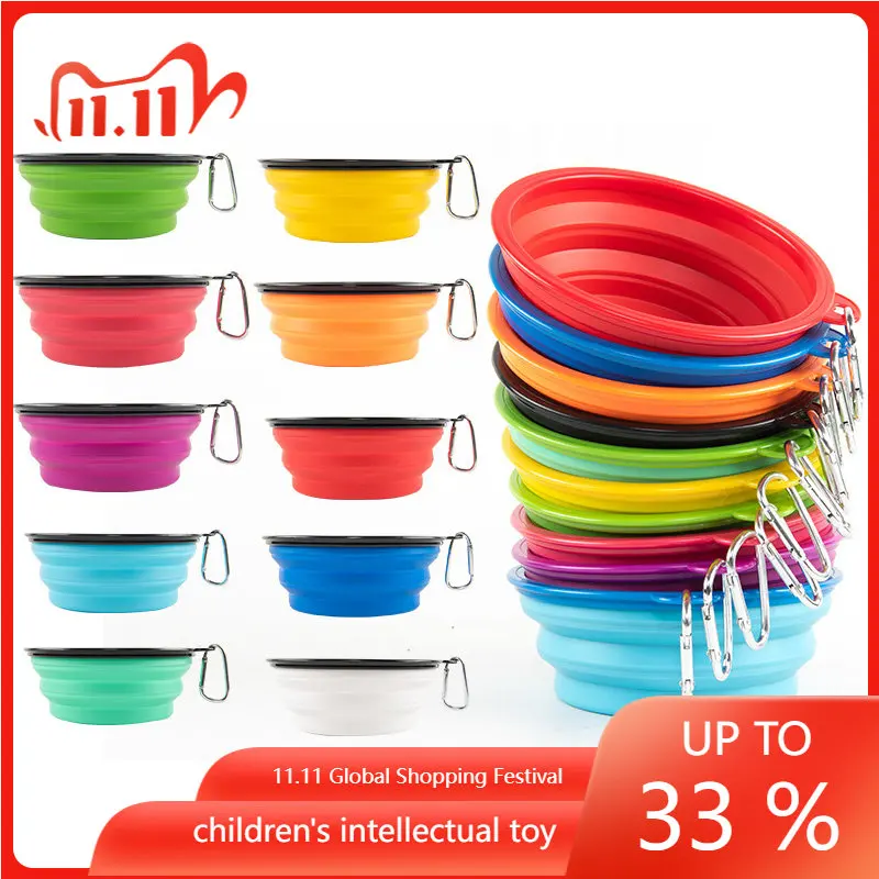 

1000ml Large Collapsible Dog Pet Folding Silicone Bowl Outdoor Travel Portable Puppy Food Container Feeder Dish Bowl