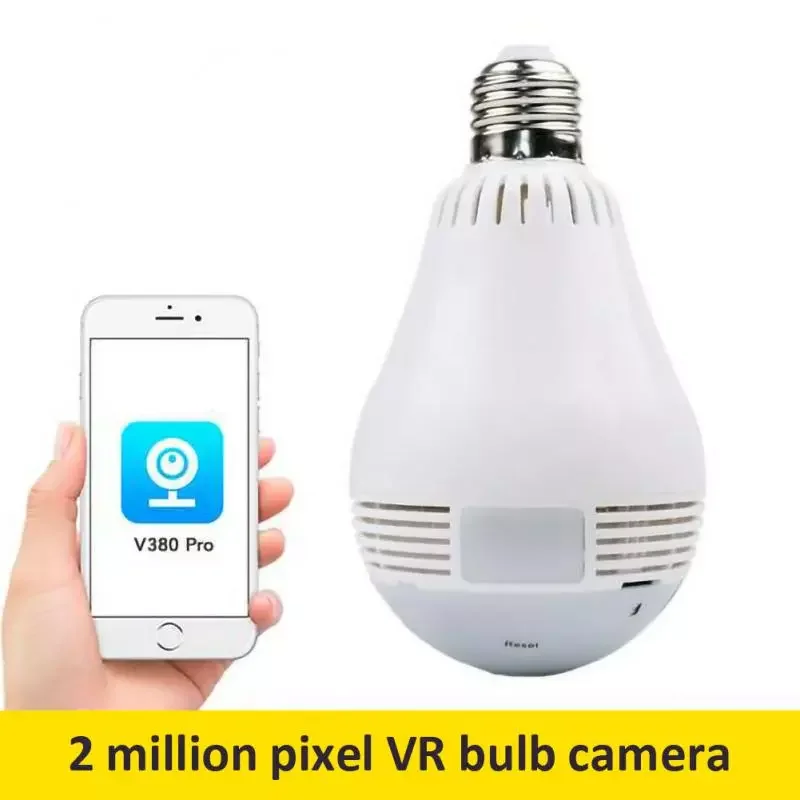 

V380 E27 Bulb Camera Wireless 960P WiFi 360° VR Panoramic IP Camera Fisheye Bulb Lamp Home Security Remote Video Monitor Camera